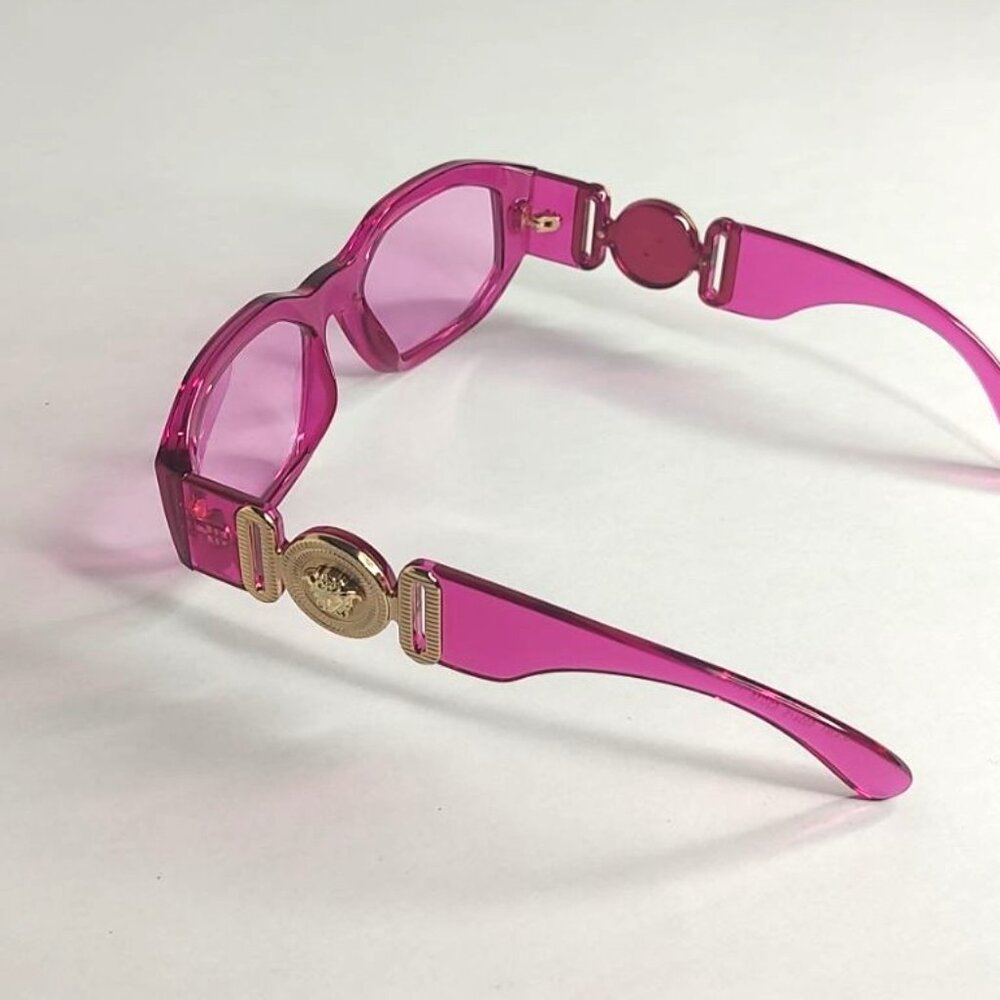 VERSACE Sunglasses VE4361 5334/5 Transparent Fuxia Pink Medusa Biggie Designer - Picture 9 of 16